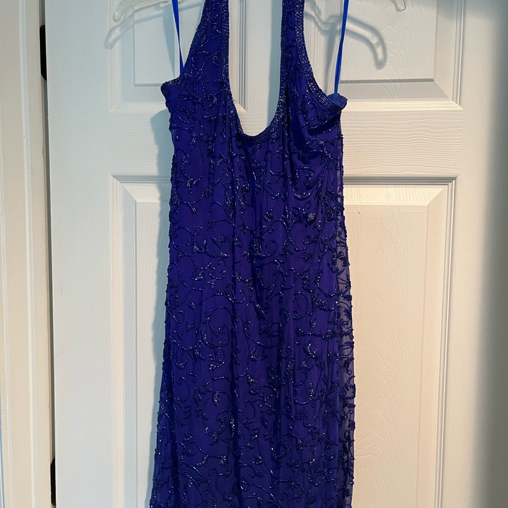 Niteline beaded gown cobalt blue
